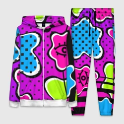 Женский костюм 3D Яркий абстрактный узор в стиле 90х, неоновые цвета