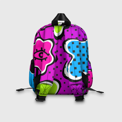 Детский рюкзак 3D Яркий абстрактный узор в стиле 90х, неоновые цвета - фото 4