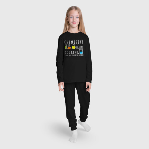 Детская пижама с лонгсливом хлопок Химия похожа на кулинарию, цвет черный - фото 5