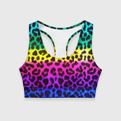 Женский спортивный топ 3D Leopard Pattern Neon