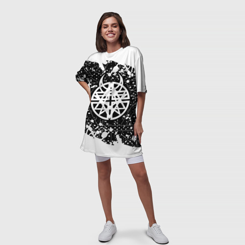 Платье-футболка 3D Disturbed songs, цвет 3D печать - фото 5