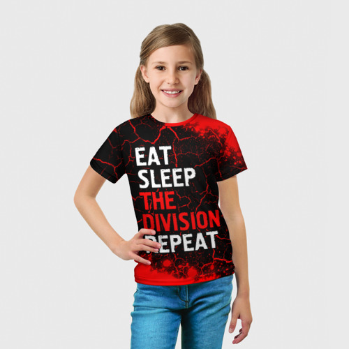Детская футболка 3D Eat Sleep The Division Repeat | Краска, цвет 3D печать - фото 5