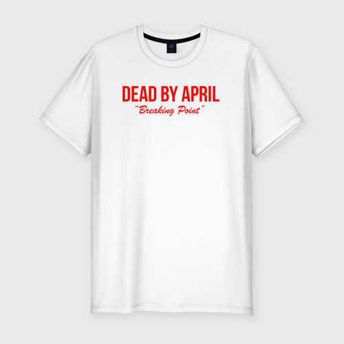 Мужская приталенная футболка из хлопка с принтом Dead by april metal,, вид спереди №1