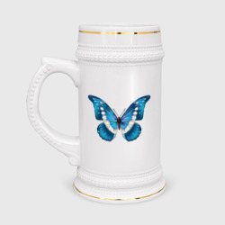 Кружка пивная Blue butterfly синяя красивая бабочка