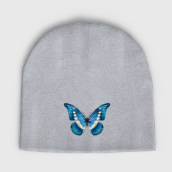 Детская шапка демисезонная Blue butterfly синяя красивая бабочка