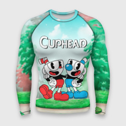 Мужской рашгард 3D Cuphead Красная и Синяя чашечка 