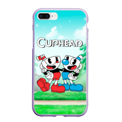 Чехол для iPhone 7Plus/8 Plus матовый Cuphead Красная и Синяя чашечка 