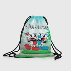 Рюкзак-мешок 3D Cuphead Красная и Синяя чашечка 