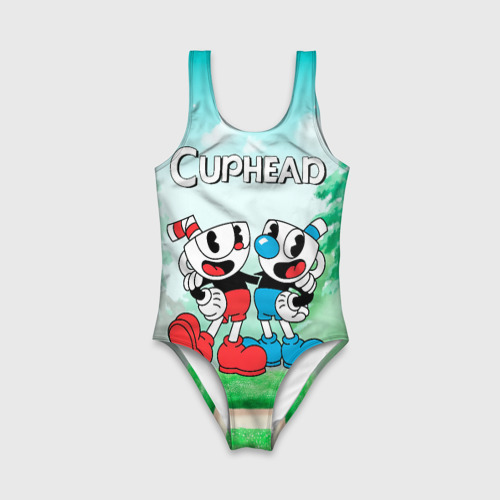 Детский купальник 3D Cuphead Красная и Синяя чашечка , цвет 3D печать