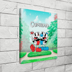 Холст квадратный Cuphead Красная и Синяя чашечка  - фото 2