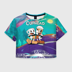 Женская футболка Crop-top 3D Cuphead  чашечки