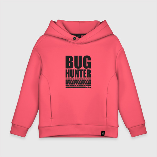 Детское худи Oversize хлопок Bug Хантер, цвет коралловый