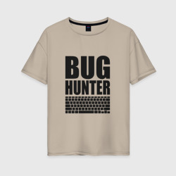 Женская футболка хлопок Oversize Bug Хантер