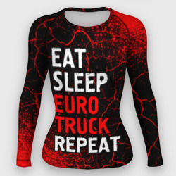 Женский рашгард 3D Eat Sleep Euro Truck Repeat / Спрей