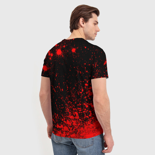Мужская футболка 3D с принтом Eat Sleep Dead Island Repeat Краска, вид сзади #2