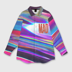 Женская рубашка oversize 3D Neon pattern Mad