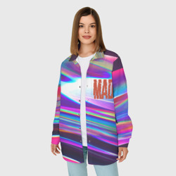 Женская рубашка oversize 3D Neon pattern Mad - фото 2