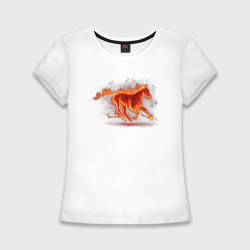 Женская футболка хлопок Slim Fire horse огненная лошадь