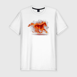 Мужская футболка хлопок Slim Fire horse огненная лошадь