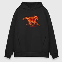 Мужское худи Oversize хлопок Fire horse огненная лошадь