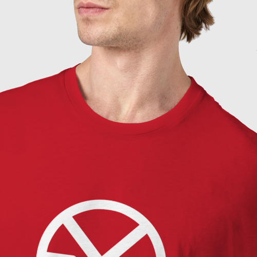Мужская футболка хлопок  лого exo эхо, цвет красный - фото 6