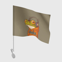 Флаг для автомобиля Лягуха в наушниках