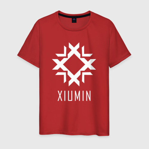 Мужская футболка хлопок exo XIUMIN, цвет красный