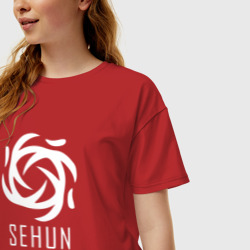 Женская футболка хлопок Oversize Exo Sehun - фото 2