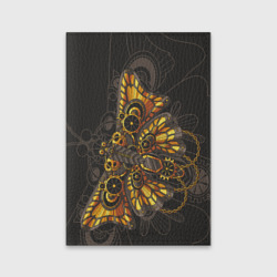 Обложка для паспорта матовая кожа Бабочка. Стимпанк