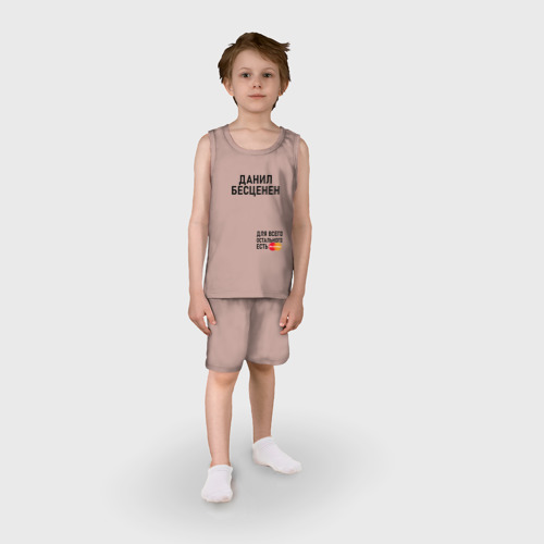 Детская пижама с шортами хлопок Данил бесценен, цвет пыльно-розовый - фото 3