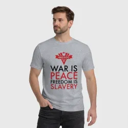 Мужская футболка хлопок War is peace freedom is slavery - фото 2