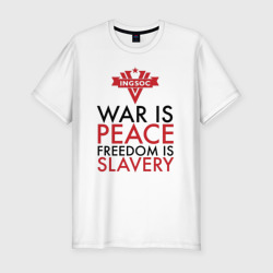 Мужская футболка хлопок Slim War is peace freedom is slavery