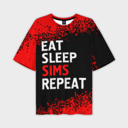 Мужская футболка oversize 3D Eat Sleep Sims Repeat Краска