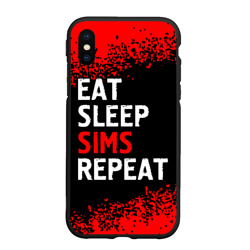 Чехол для iPhone XS Max матовый Eat Sleep Sims Repeat Краска