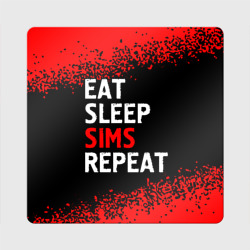Магнит виниловый Квадрат Eat Sleep Sims Repeat Краска