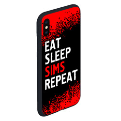Чехол для iPhone XS Max матовый Eat Sleep Sims Repeat Краска - фото 2