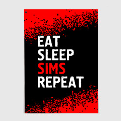 Постер Eat Sleep Sims Repeat Краска