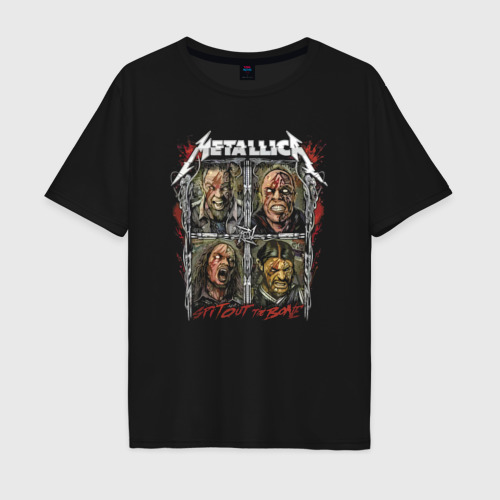 Мужская футболка хлопок Oversize с принтом Metallica - spit out the bone, вид спереди #2