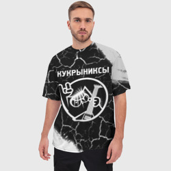 Мужская футболка oversize 3D Кукрыниксы - кот - Краски - фото 2