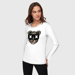 Женский лонгслив хлопок Мишка в очках - фото 2