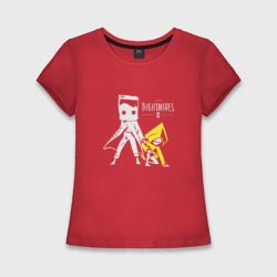 Женская футболка хлопок Slim Эмблема Little Nightmares 2