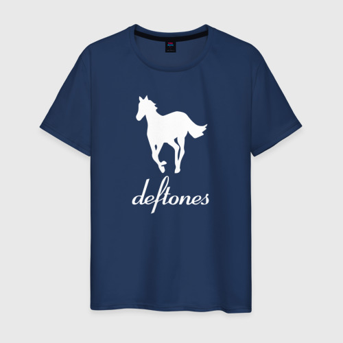 Мужская футболка из хлопка с принтом Deftones лошадь, вид спереди №1