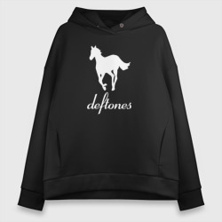 Женское худи Oversize хлопок Deftones лошадь