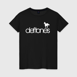 Женская футболка хлопок Deftones лошадь