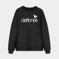 Мужской свитшот oversize без начеса хлопок Deftones лошадь