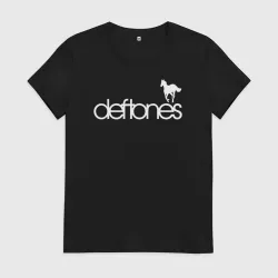 Женская футболка хлопок Deftones лошадь