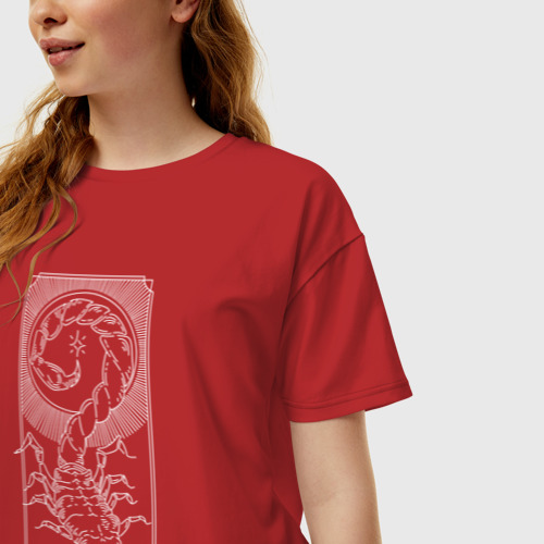 Женская футболка хлопок Oversize с принтом Зодиак | Скорпион, фото на моделе #1