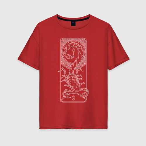Женская футболка хлопок Oversize с принтом Зодиак | Скорпион, вид спереди #2