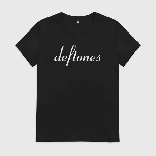 Женская футболка хлопок с принтом Deftones rock, вид спереди #2