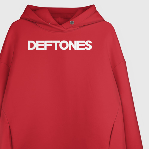 Женское худи Oversize хлопок Deftones hard rock, цвет красный - фото 3